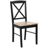 STUHL in Holz Schwarz, Eichefarben  - Eichefarben/Schwarz, Trend, Holz (44,5/90/47cm) - MID.YOU