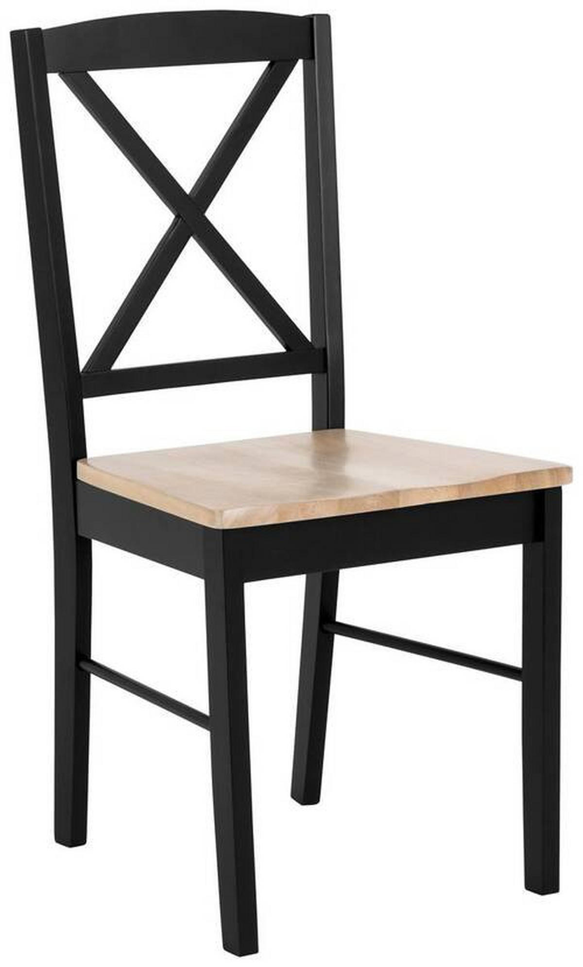 STUHL in Holz Schwarz, Eichefarben  - Eichefarben/Schwarz, Trend, Holz (44,5/90/47cm) - MID.YOU