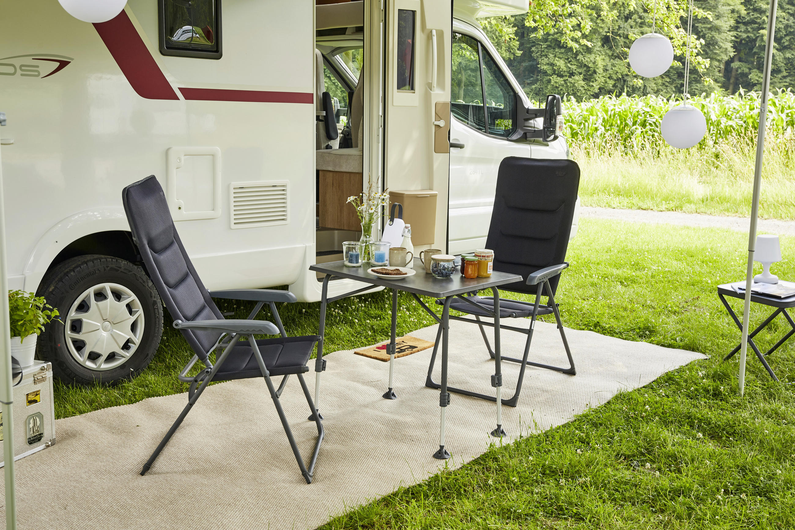CAMPINGSESSEL - Anthrazit/Dunkelblau, KONVENTIONELL, Textil/Metall (71/118/59cm) - Siena Garden