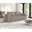 SCHLAFSOFA Cord Beige  inkl. Zierkissen, Bettkasten, Schlaffunktion  - Beige/Schwarz, MODERN, Kunststoff/Textil (250/68/104cm) - Xora