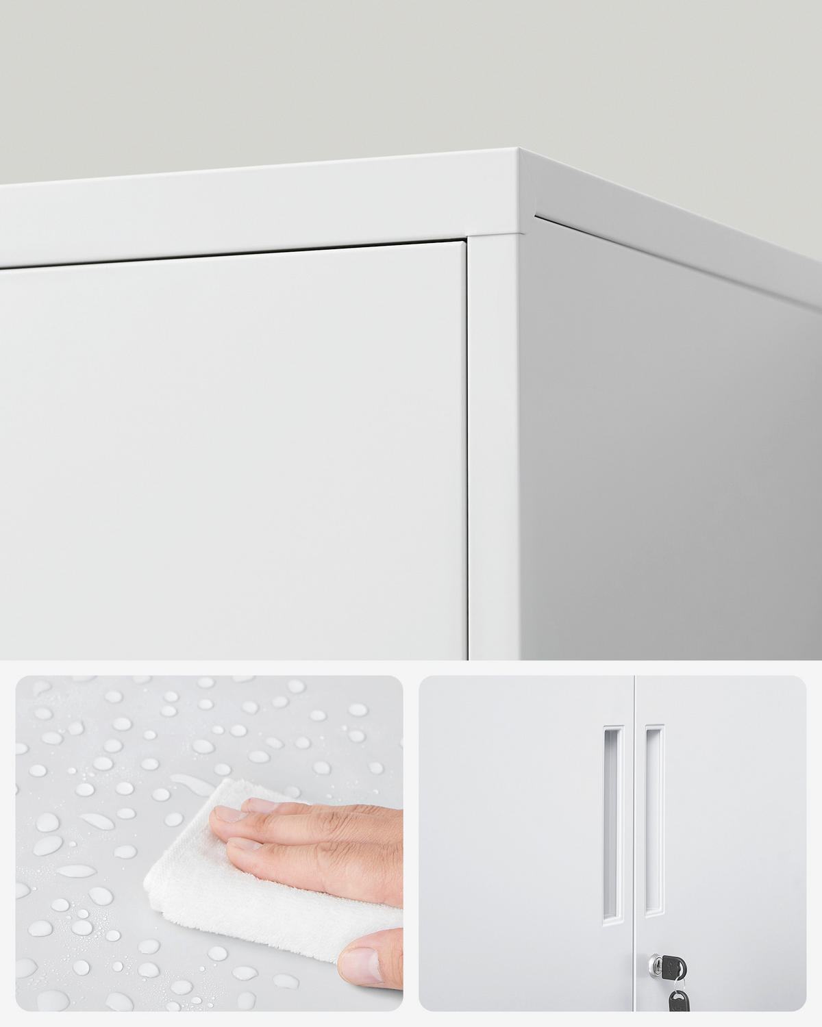 MEHRZWECKSCHRANK 80/90/40 cm  in Grauweiß  - Grauweiß, Basics, Metall (80/90/40cm)