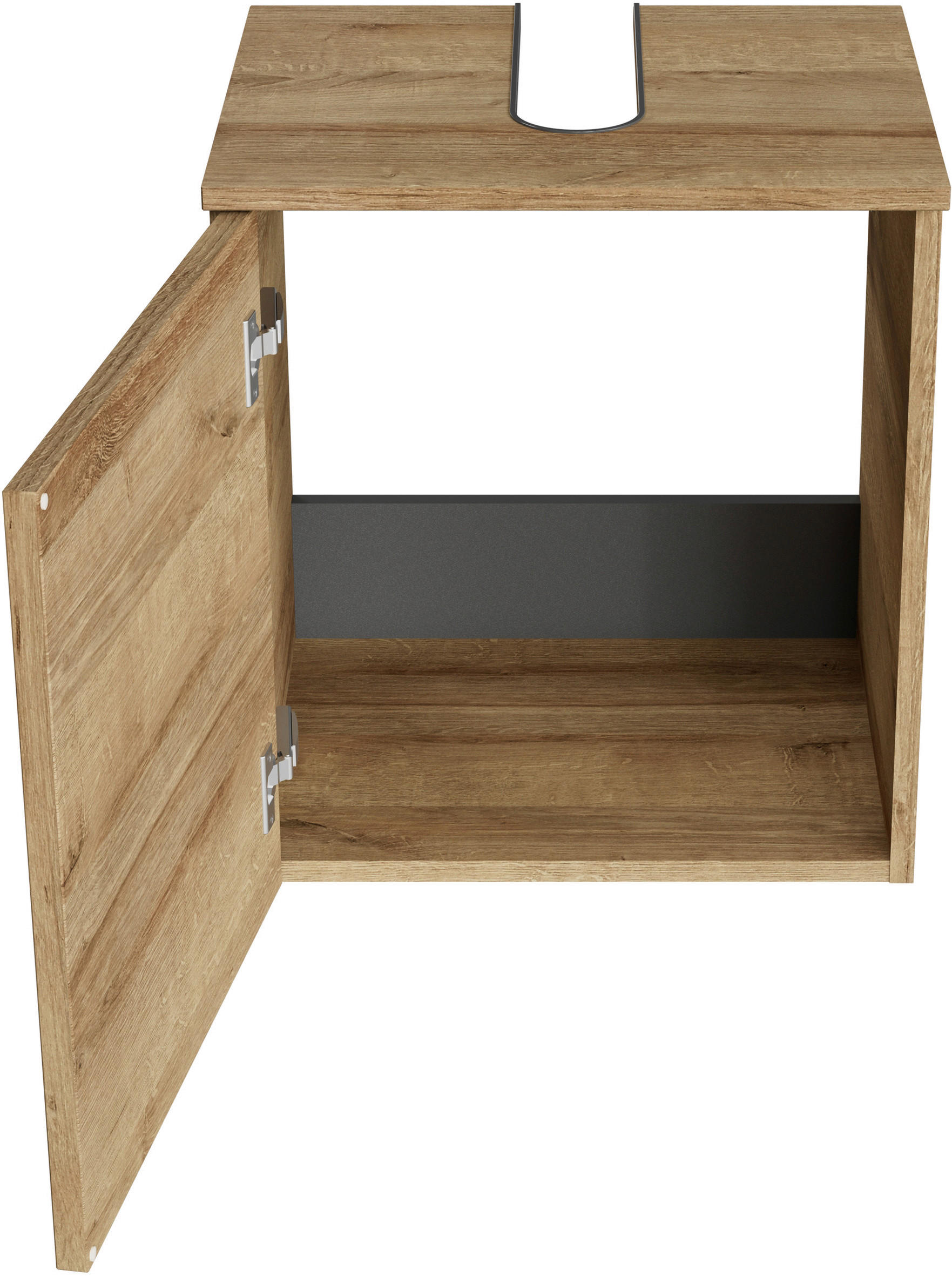 WASCHBECKENUNTERSCHRANK 45/49,8/38,3 cm  - Chromfarben/Hellbraun, KONVENTIONELL, Holzwerkstoff/Metall (45/49,8/38,3cm) - Sadena