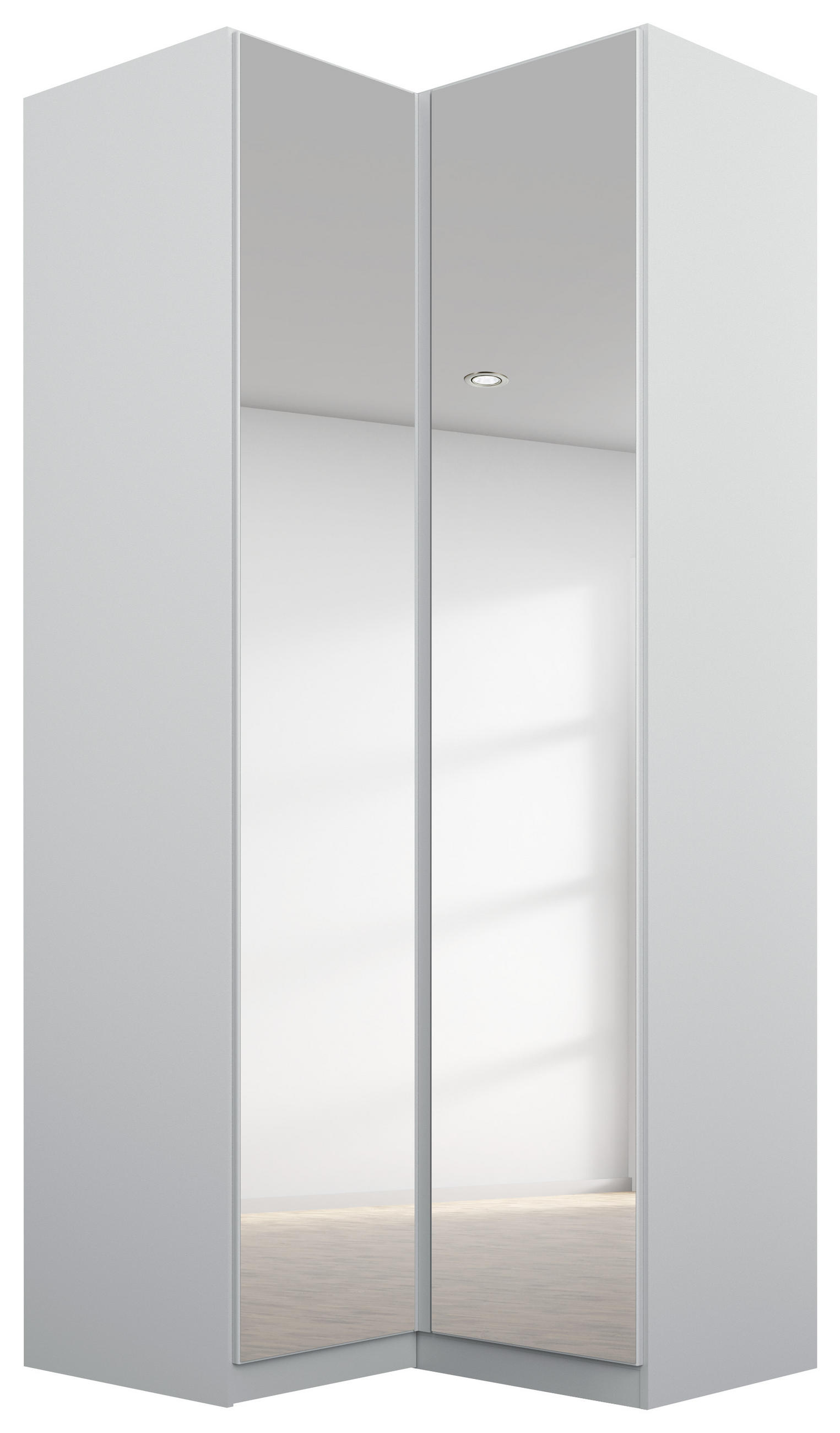 ECKKLEIDERSCHRANK Hellgrau - Hellgrau/Alufarben, MODERN, Holzwerkstoff (100/229/102cm) - MID.YOU