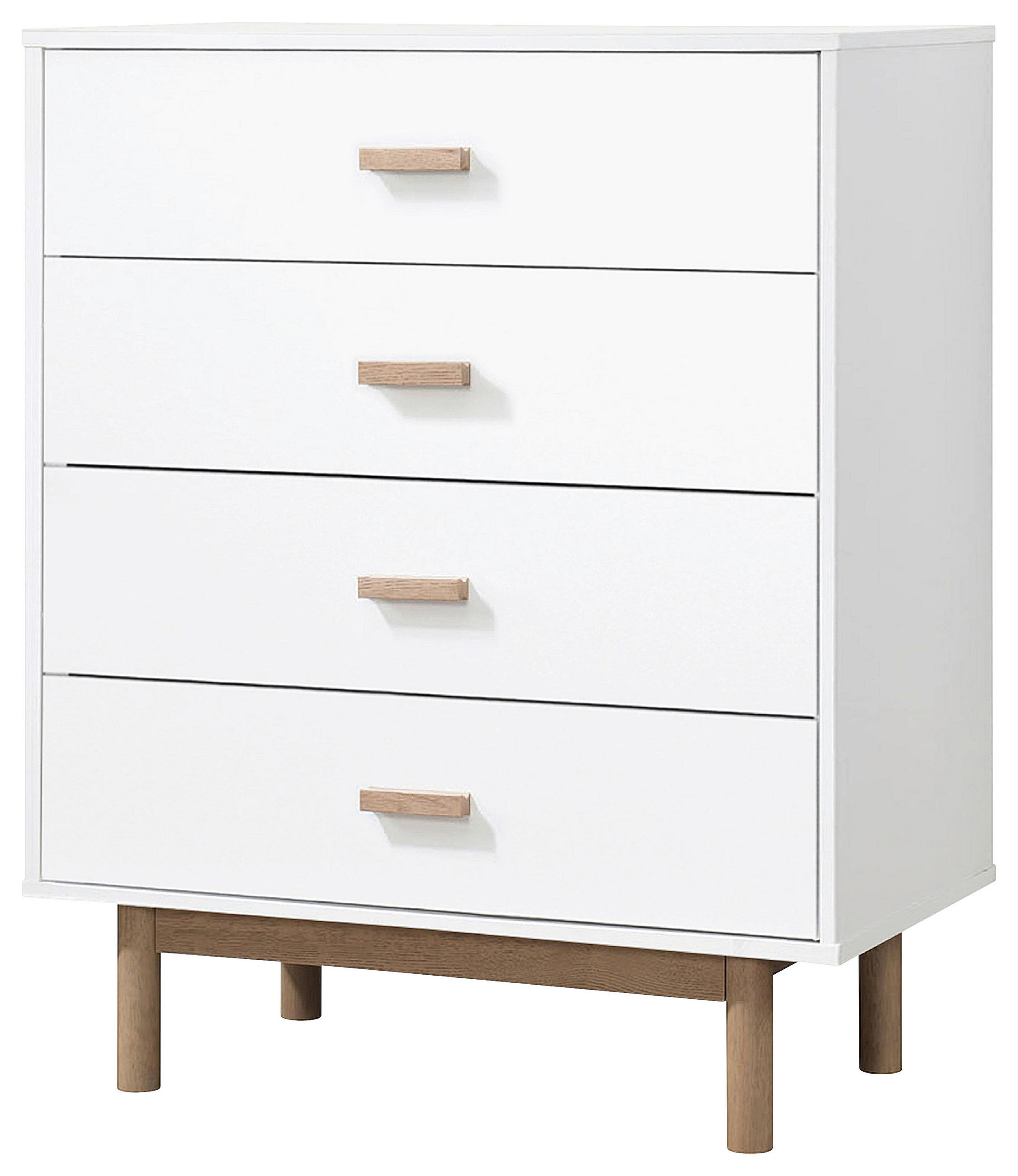 KOMMODE Melanie, 80/100/44 cm, 4 Schublade(n)  - Eichefarben/Weiß, Design, Holzwerkstoff (80/100/44cm) - MID.YOU