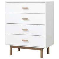 KOMMODE Melanie 80/100/44 cm 4 Schublade(n)  - Weiss/Eichefarben, Design, Holzwerkstoff (80/100/44cm) - MID.YOU