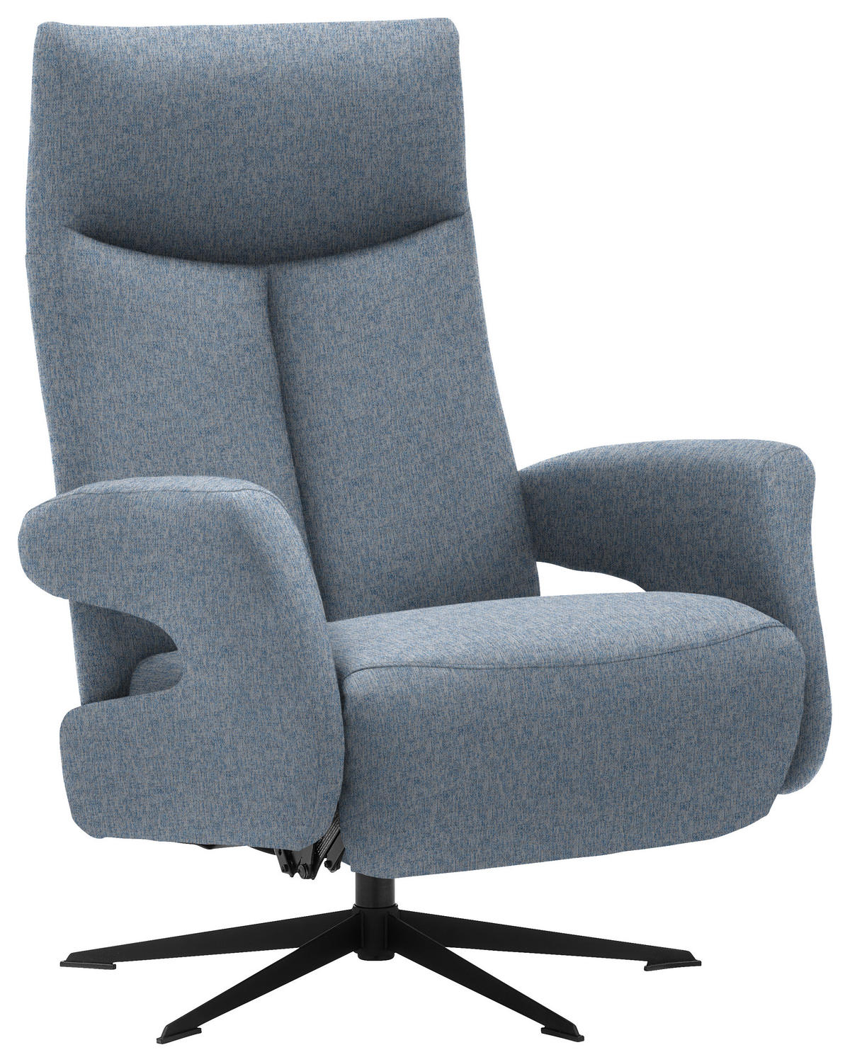 RELAXSESSEL Textil Hellblau  - Schwarz/Hellblau, Design, Textil/Metall (74/105/82cm) - Welnova