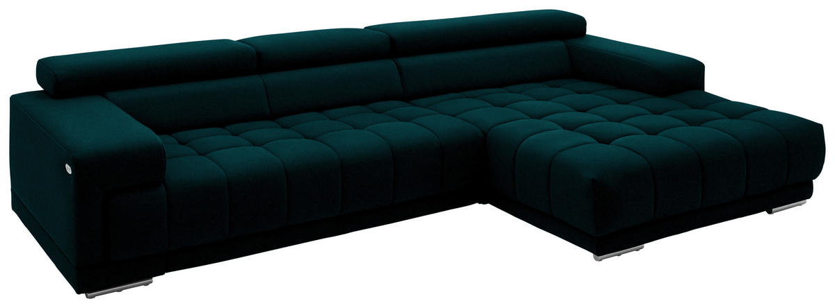 ECKSOFA Mikrofaser Opal  - Silberfarben/Opal, Design, Textil/Metall (335/190cm) - Beldomo Speed