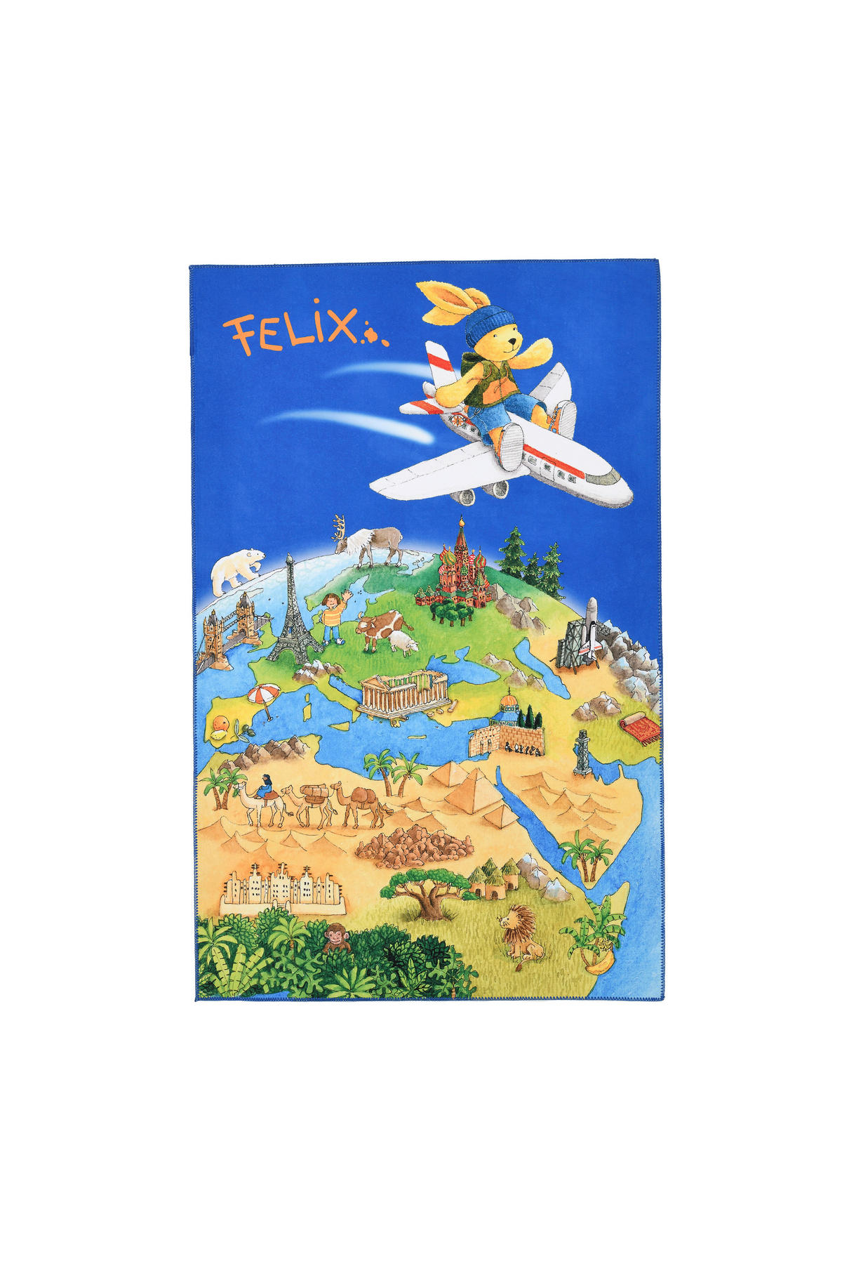 KINDERTEPPICH 80/150 cm Felix der Hase  - Blau, Design, Textil (80/150cm)