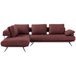 ECKSOFA in Echtleder Bordeaux  - Bordeaux/Schwarz, Design, Leder/Metall (231/305cm) - Dieter Knoll