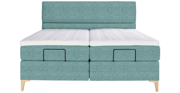 BOXSPRINGBETT 200/200 cm  in Petrol  - Eichefarben/Petrol, KONVENTIONELL, Holz/Textil (200/200cm) - Voleo