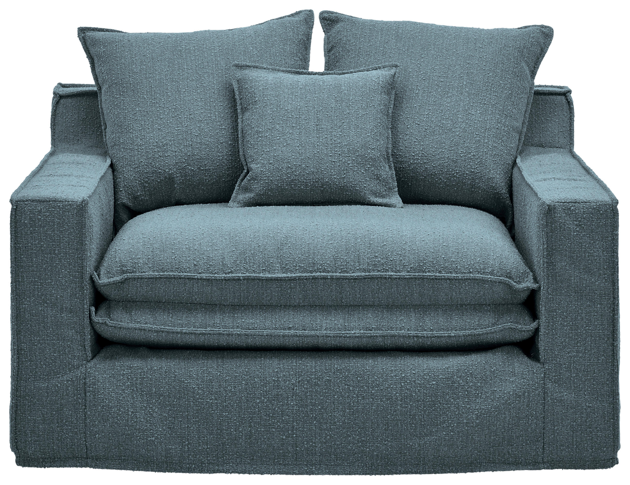 SESSEL Bouclé Blau    - Blau/Schwarz, Trend, Kunststoff/Textil (129/92/105cm) - Livetastic