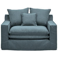 SESSEL Bouclé Blau    - Blau/Schwarz, Trend, Kunststoff/Textil (129/92/105cm) - Livetastic