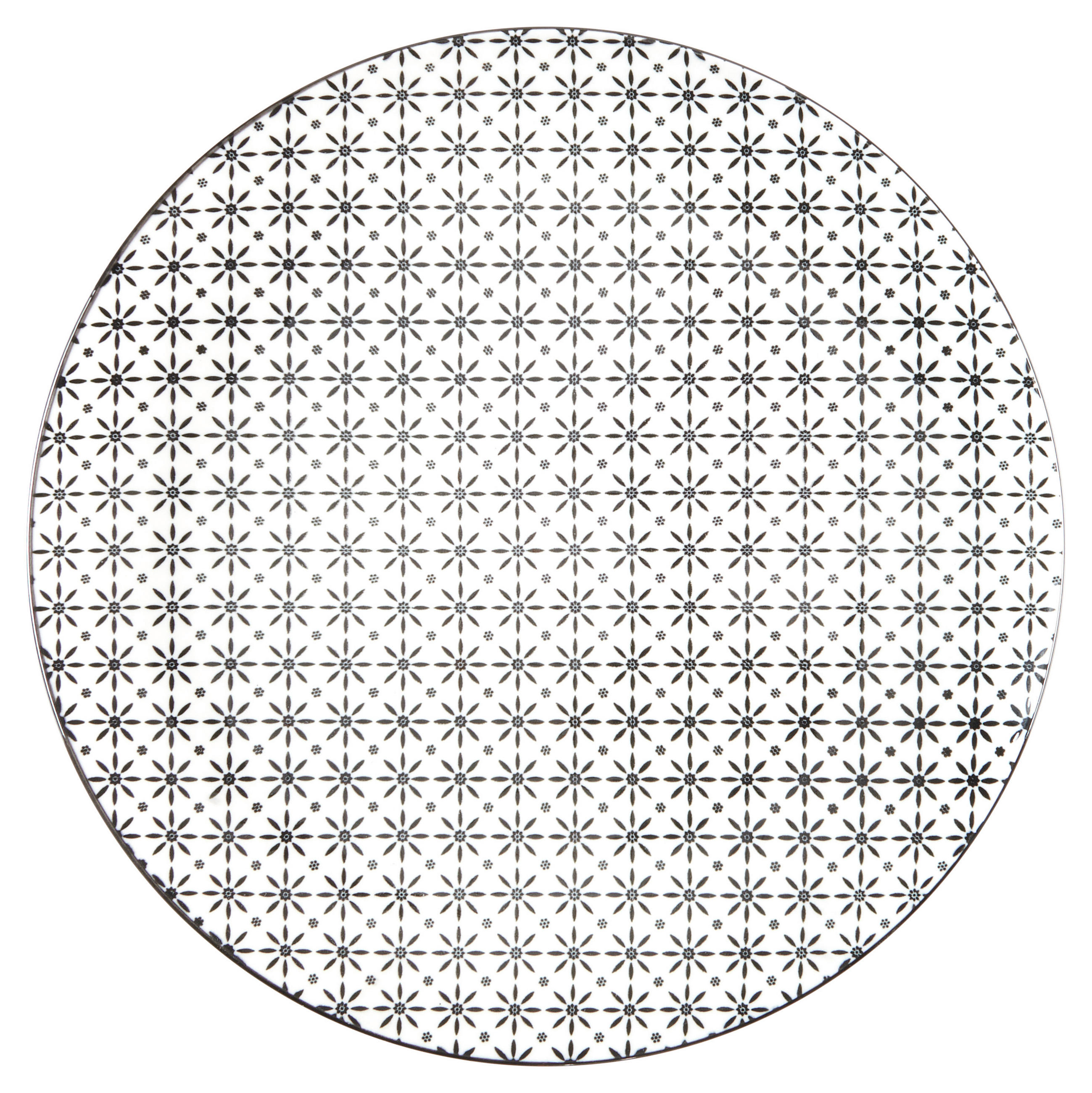 LAPOSTÁNYÉR 26,5 cm  - fekete/fehér, Trend, kerámia (26,5cm) - Novel