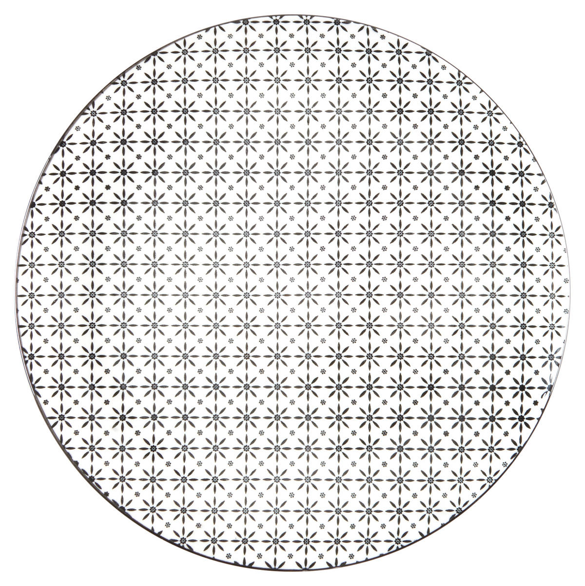 LAPOSTÁNYÉR 26,5 cm  - fekete/fehér, Trend, kerámia (26,5cm) - Novel