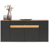 SIDEBOARD Anthrazit, Eichefarben  180,6/82/42 cm  - Eichefarben/Anthrazit, MODERN, Holzwerkstoff/Metall (180,6/82/42cm) - Dieter Knoll
