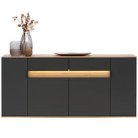 SIDEBOARD Anthrazit, Eichefarben  180,6/82/42 cm  - Eichefarben/Anthrazit, MODERN, Holzwerkstoff/Metall (180,6/82/42cm) - Dieter Knoll