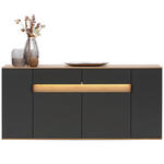 SIDEBOARD Anthrazit, Eichefarben  180,6/82/42 cm  - Eichefarben/Anthrazit, MODERN, Holzwerkstoff/Metall (180,6/82/42cm) - Dieter Knoll