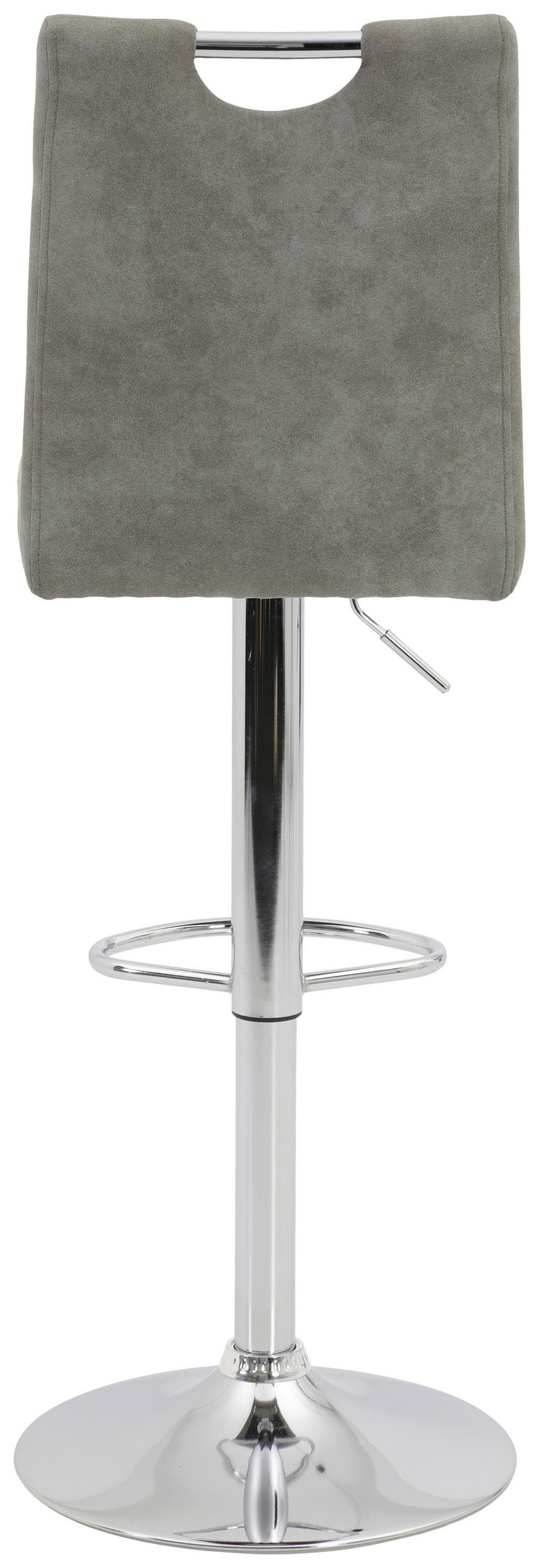 BARHOCKER Mikrofaser Grau Sitzfläche 360° drehbar, mit Griff  - Chromfarben/Grau, KONVENTIONELL, Textil/Metall (38/97-119/50cm) - Carryhome