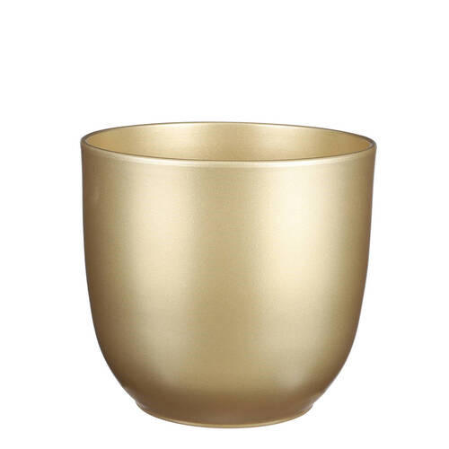CVETLIČNI LONEC - zlate barve, Basics, keramika (25/23cm)