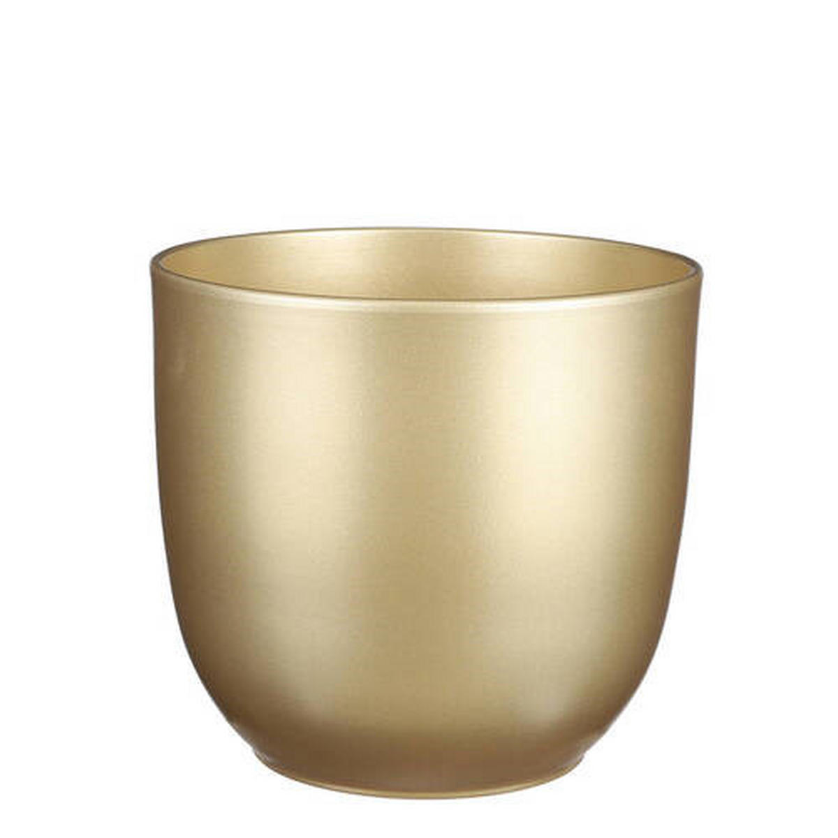 CVETLIČNI LONEC - zlate barve, Basics, keramika (25/23cm)