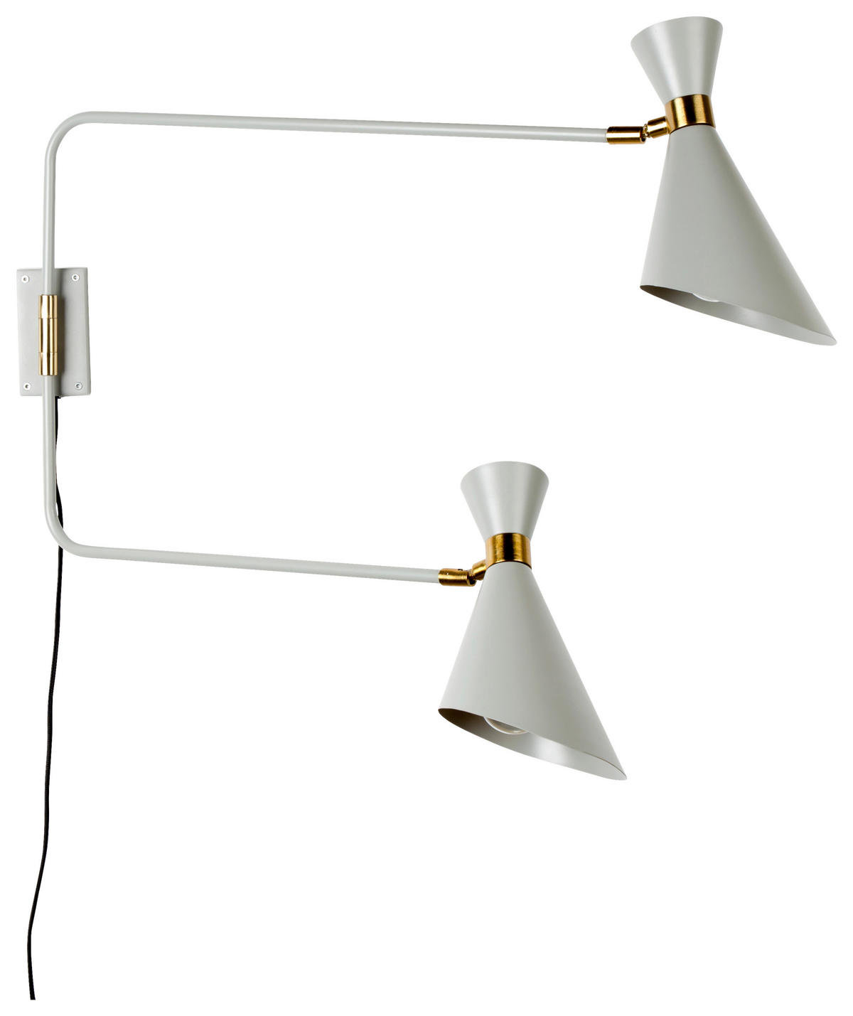 Aplică De Perete - gri, Basics, metal (14,5/60/87cm) - Zuiver