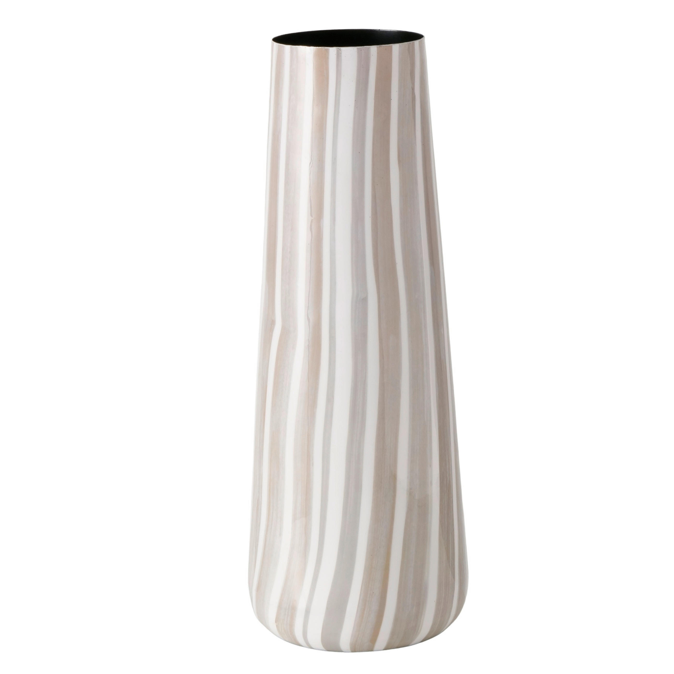 VASE  - Beige/Weiß, Basics, Metall (15,5/41cm) - Ambia Home