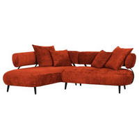 ECKSOFA in Chenille Kupferfarben  - Schwarz/Kupferfarben, Design, Holz/Textil (200/265cm) - Landscape