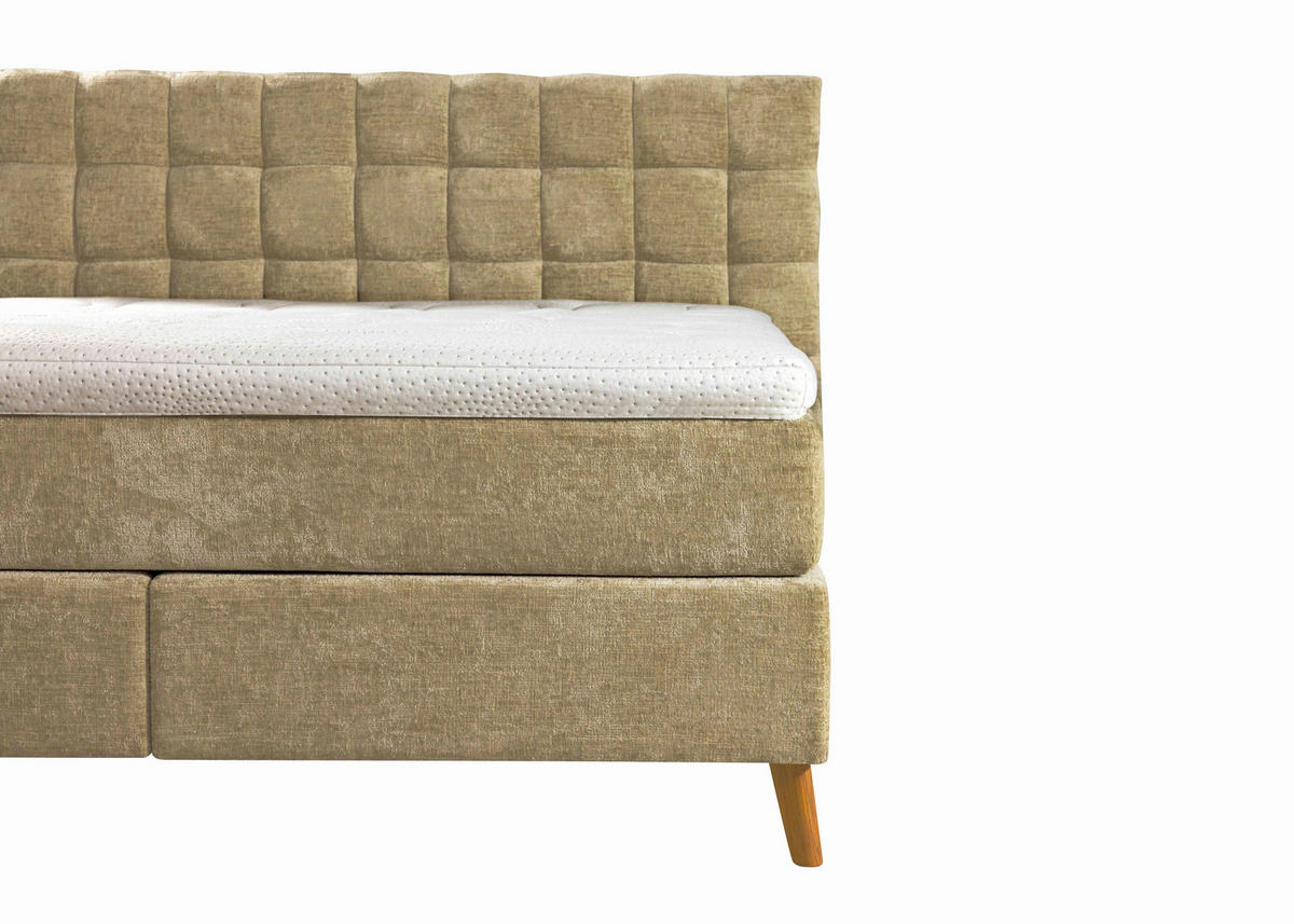 BOXSPRINGBETT 160/200 cm  in Hellgrün  - Eichefarben/Hellgrün, Design, Holz/Textil (160/200cm) - Esposa
