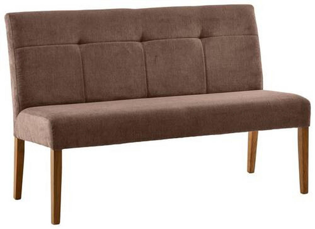 SITZBANK 137/92/66 cm Webstoff Braun, Eichefarben Eiche massiv  - Eichefarben/Braun, KONVENTIONELL, Holz/Textil (137/92/66cm) - Cantus