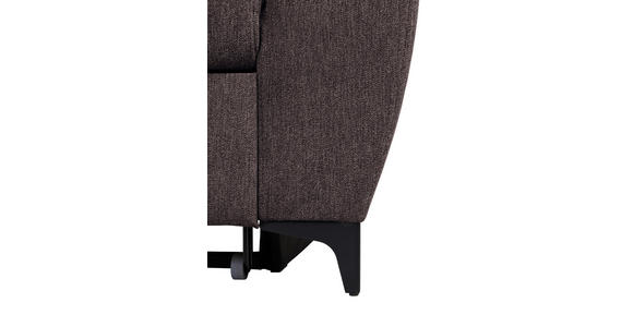 ECKSOFA Dunkelbraun Velours Bettkasten, Schlaffunktion, Rücken echt, Kopfteilverstellung, Liegefläche im Originalstoff  - Dunkelbraun/Schwarz, KONVENTIONELL, Textil/Metall (217/255cm) - Carryhome