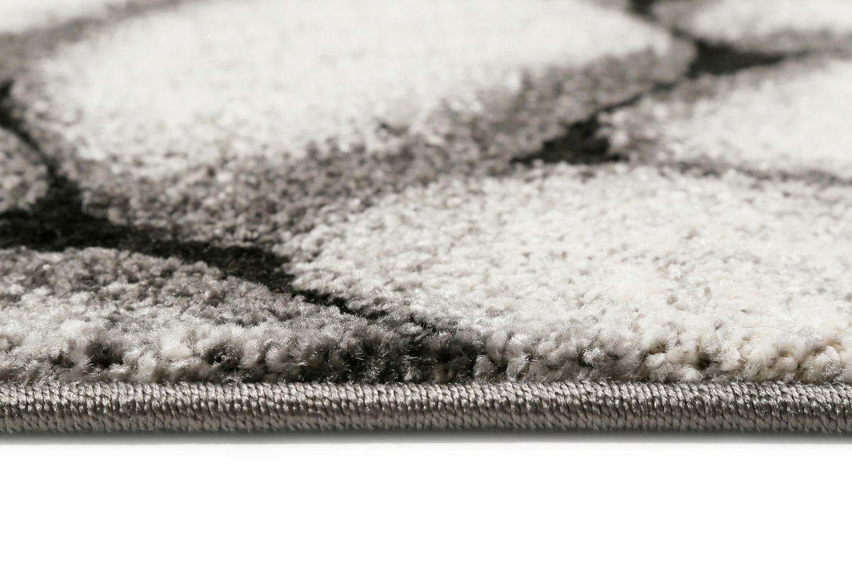 WEBTEPPICH 120/170 cm Stony Island Grau, Schwarz, Silberfarben  - Silberfarben/Schwarz, Design, Textil (120/170cm) - WECON HOME