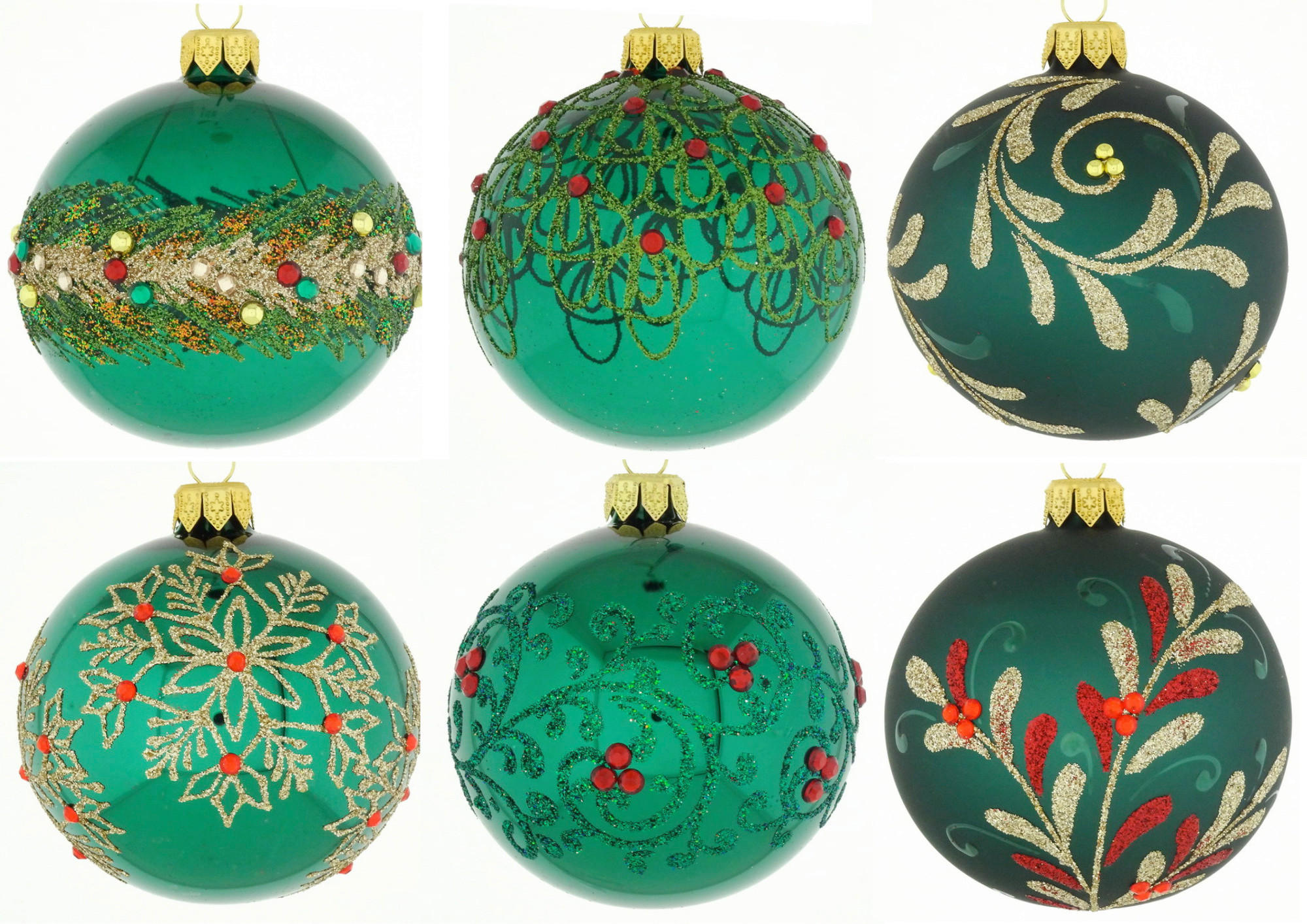 CHRISTBAUMKUGEL 10 cm  - Goldfarben/Grün, LIFESTYLE, Glas/Metall (10cm) - X-Mas