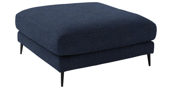 HOCKER in Textil Dunkelblau  - Schwarz/Dunkelblau, Design, Textil/Metall (120/43/90cm) - Dieter Knoll