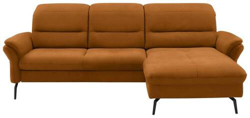 ECKSOFA in Flachgewebe Currygelb  260/181 cm  - Currygelb/Schwarz, KONVENTIONELL, Textil/Metall (260/181cm) - Beldomo Speed