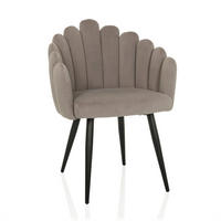 STOL MED ARMSTÖD sammet  - grå, Modern, metall/textil (63/84/56cm) - MID.YOU