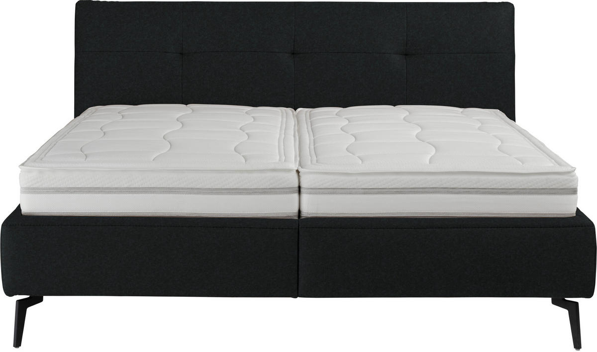 POLSTERBETT gepolstertes Kopfteil, Lattenroste, Matratzen Anthrazit 180/200 cm  - Anthrazit/Creme, MODERN, Holz/Holzwerkstoff (180/200cm) - Beldomo - Sleep
