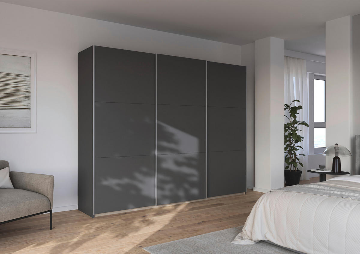 SCHWEBETÜRENSCHRANK Grau  - Grau, Trend, Holzwerkstoff/Metall (261/210/59cm) - Rauch Möbel