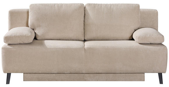 SCHLAFSOFA  in Cord Creme  - Creme/Schwarz, MODERN, Textil/Metall (197/92/88cm) - Novel