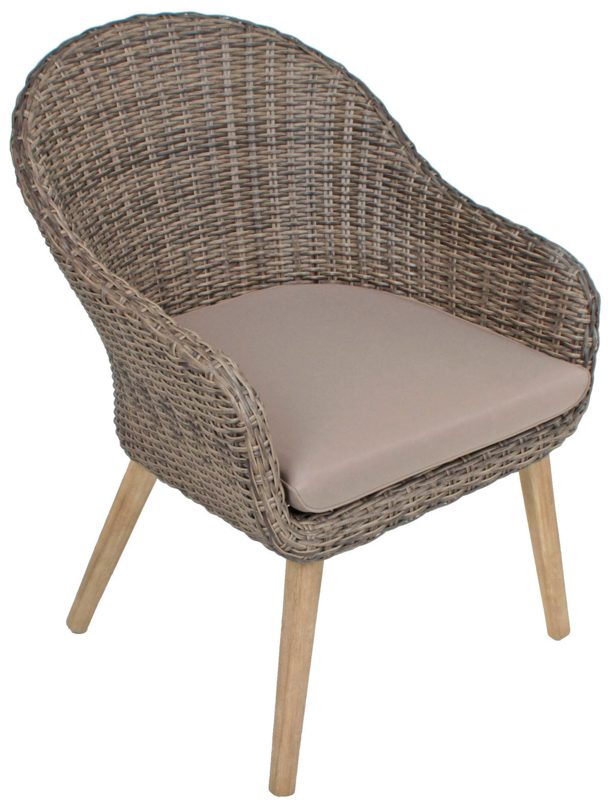 LOUNGEGARNITUR Akazie Hartholz Aluminium  - Braun/Grau, MODERN, Holz/Kunststoff (166/83/236cm) - Gardenson