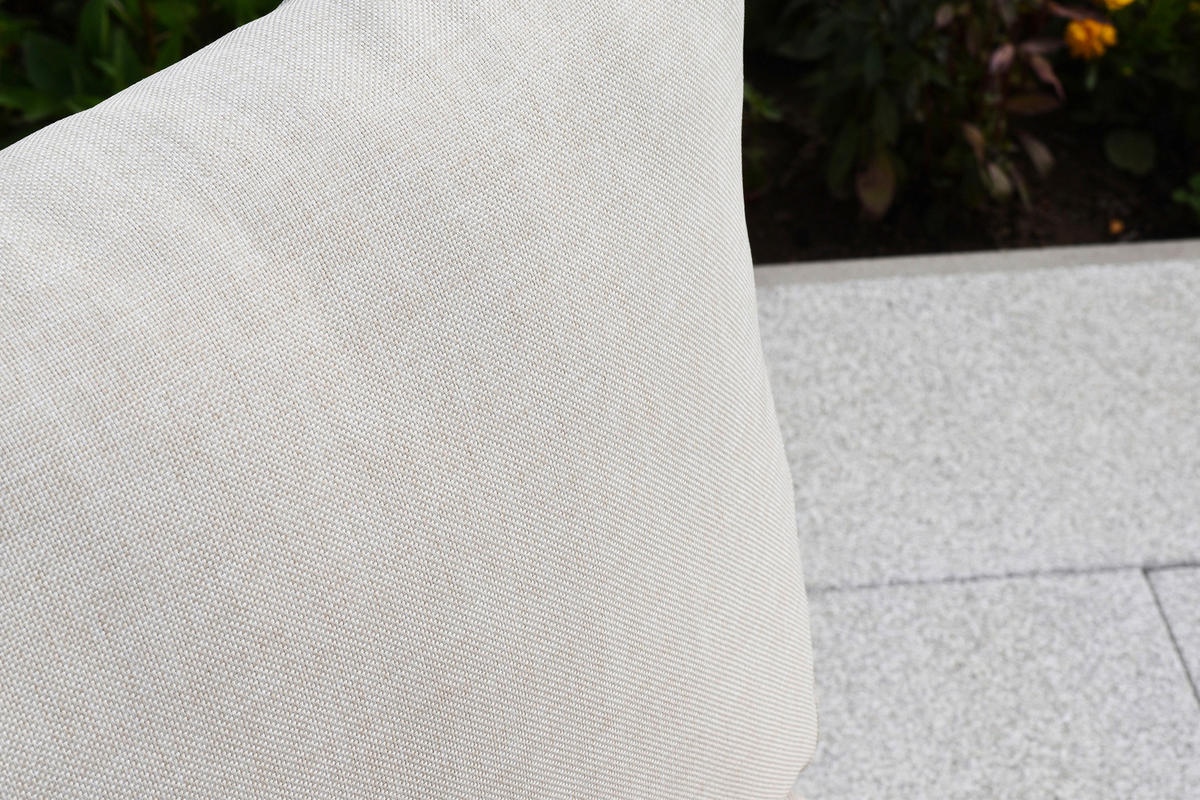 LOUNGEGARNITUR   Akazie Hartholz Aluminium  - Beige/Weiß, KONVENTIONELL, Holz/Textil - Gardenson