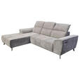 ECKSOFA Taupe Cord  - Taupe/Schwarz, KONVENTIONELL, Textil/Metall (196/290cm) - Carryhome