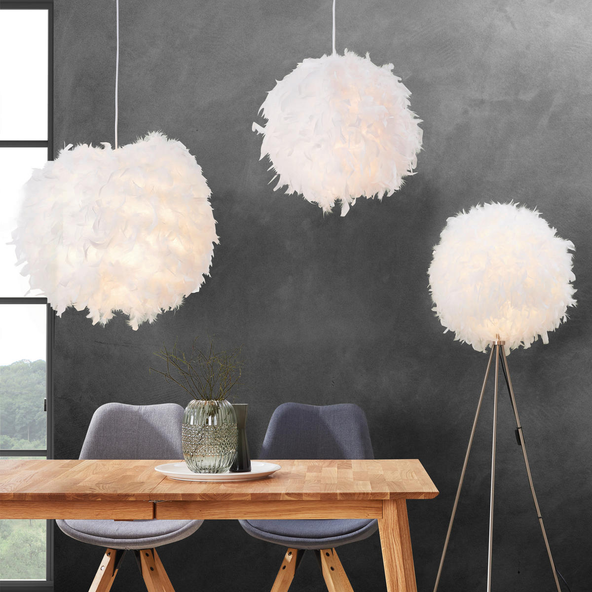 HÄNGELEUCHTE 40/150 cm    - Weiss, Design, Naturmaterialien/Papier (40/150cm)