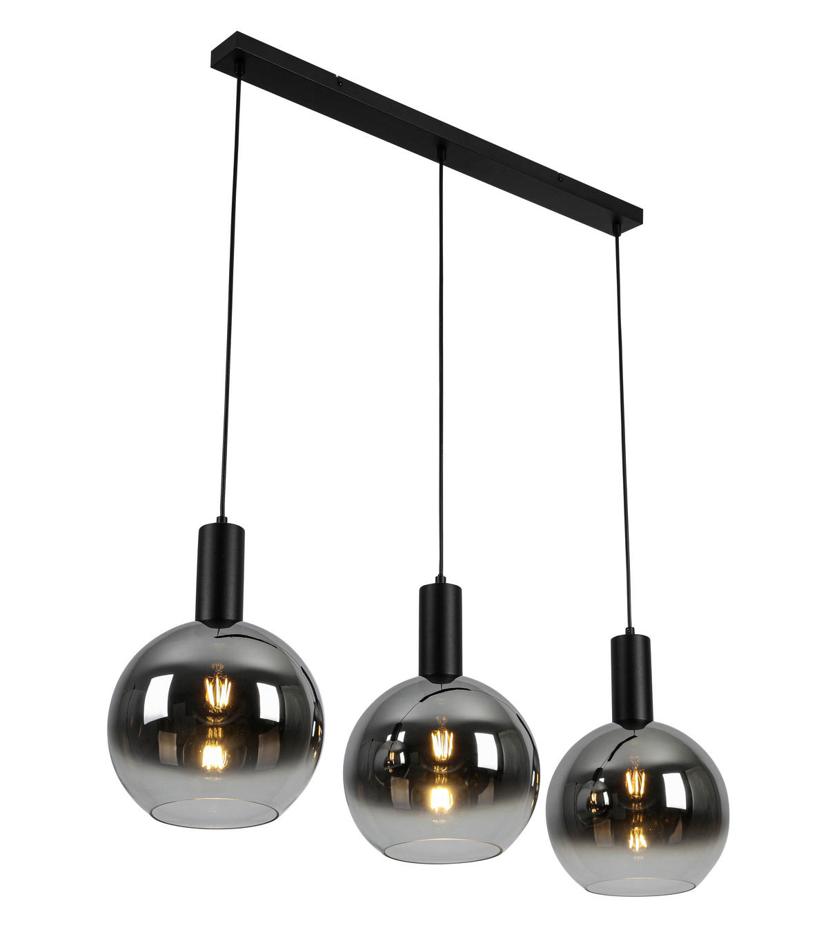 LUSTER    93/25/130 cm    - boja hroma/crna, Konvencionalno, staklo/metal (93/25/130cm) - Dieter Knoll