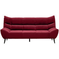 3-SITZER-SOFA in Mikrofaser Rot  - Rot/Schwarz, Design, Textil/Metall (22/106/99cm) - Xora