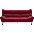 3-SITZER-SOFA  in Mikrofaser Rot  - Rot/Schwarz, Design, Textil/Metall (22/106/99cm) - Xora