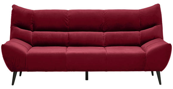 3-SITZER-SOFA  in Mikrofaser Rot  - Rot/Schwarz, Design, Textil/Metall (22/106/99cm) - Xora