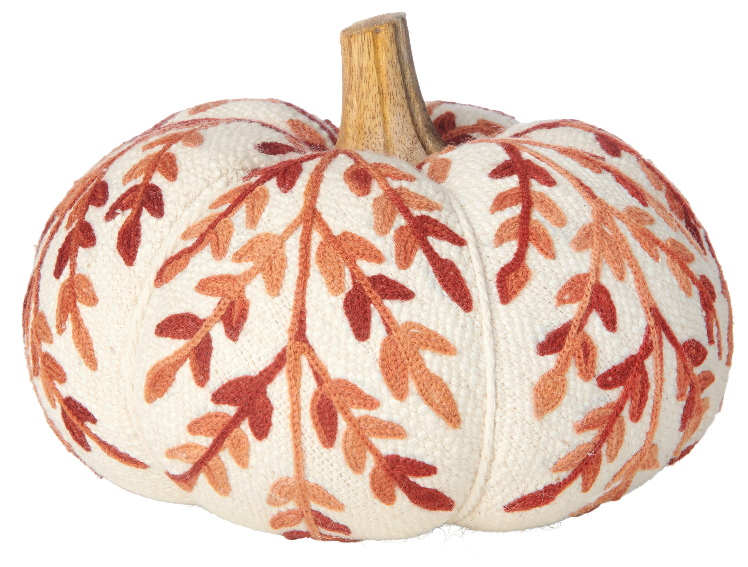 DEKOKÜRBIS - Creme/Orange, LIFESTYLE, Textil (Ø10/11cm)