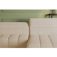 ECKSOFA Beige Flachgewebe Rücken echt, Kopfteilverstellung, Sitztiefenverstellung  - Beige/Schwarz, KONVENTIONELL, Textil/Metall (272/175cm) - Carryhome