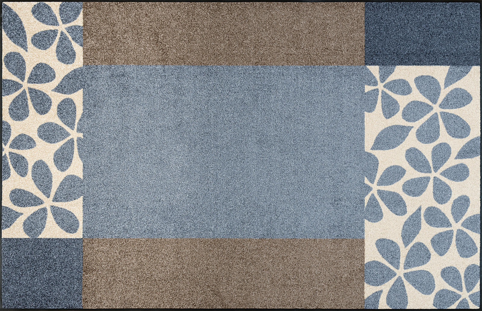 COVOR CU ȚESĂTURĂ PLATĂ Florita Blue  - maro/albastru, Konventionell, plastic/textil (115/175cm) - wash+dry