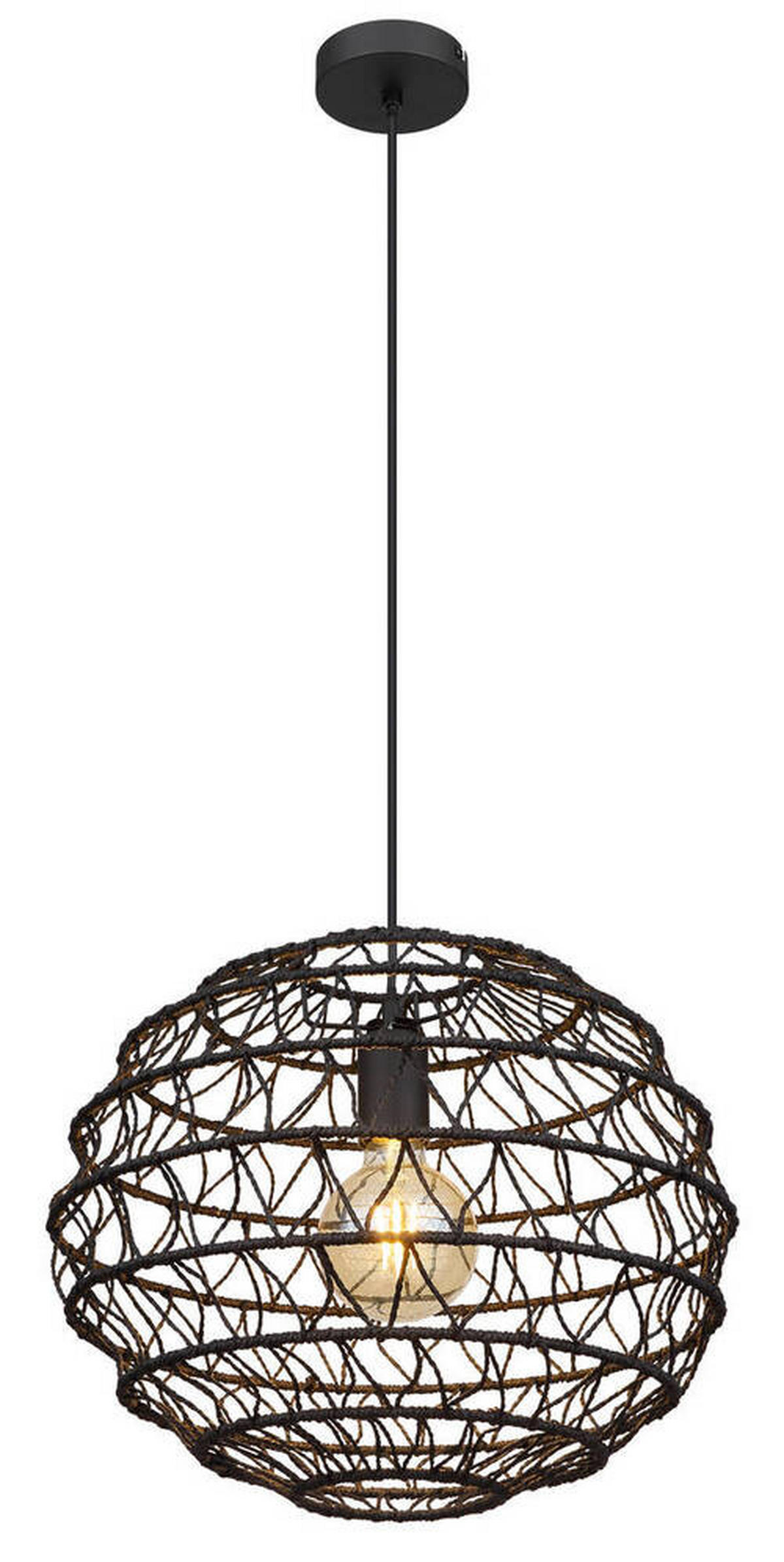 VISEČA SVETILKA        39/120 cm      E27 - črna, Natur, papir/kovina (39/120cm) - Globo